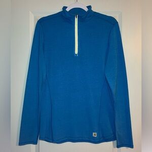 Carhartt | Force Active Quarter Zip Long Sleeve Top in Blue Size Medium